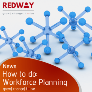 The background is a set of 6 'jacks'. The forground is the title 'how to do - workforce planning' and above is the Redway HR logo.