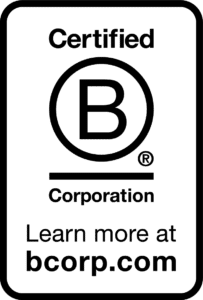 B Corp logo - learn more at bcorp.com